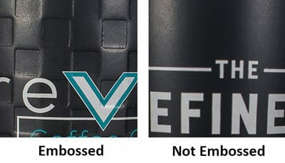 embossed vs non-embossed texture